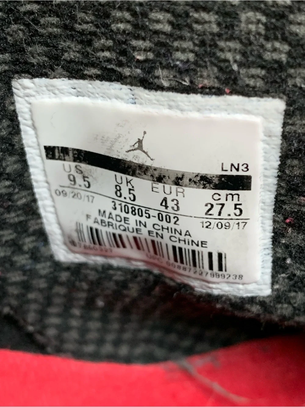 Air Jordan 10 Retro Shadow (2018) Men Size 9.5. No Box. Used Good Condition.
